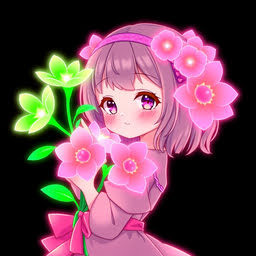 Kawaii Anime Girl PFP | Neon Flower Theme