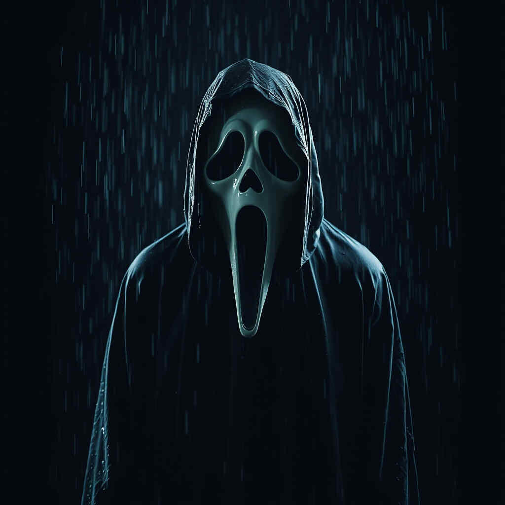 Rainy Ghost Face Stormy Horror PFP