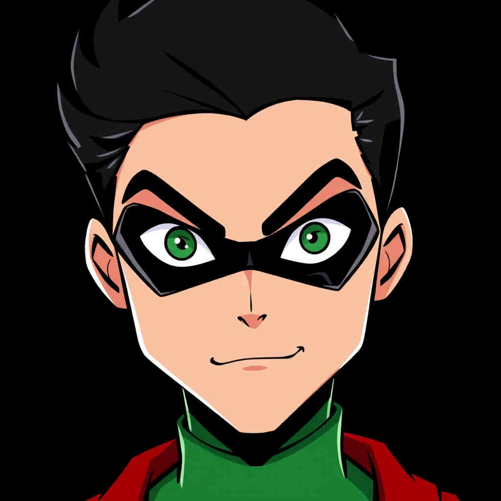 Close-up view of Robin's face from Teen Titans.