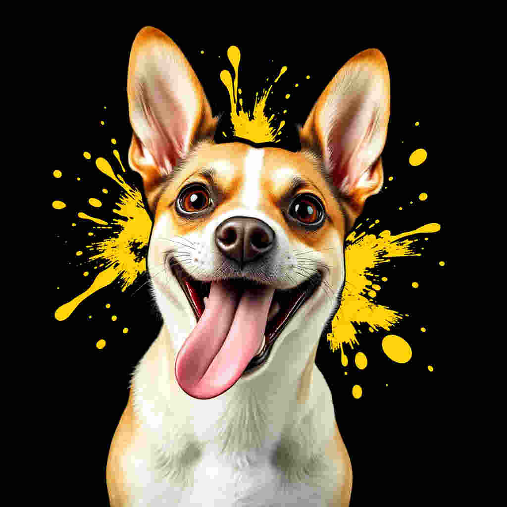 Dog with extreme happy expression in car wind