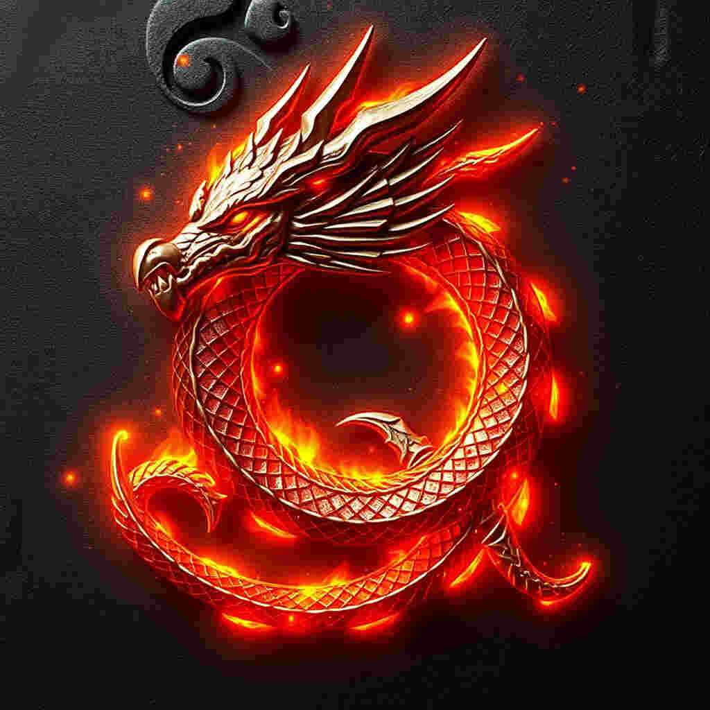 Dragon scale letter Q with glow effects