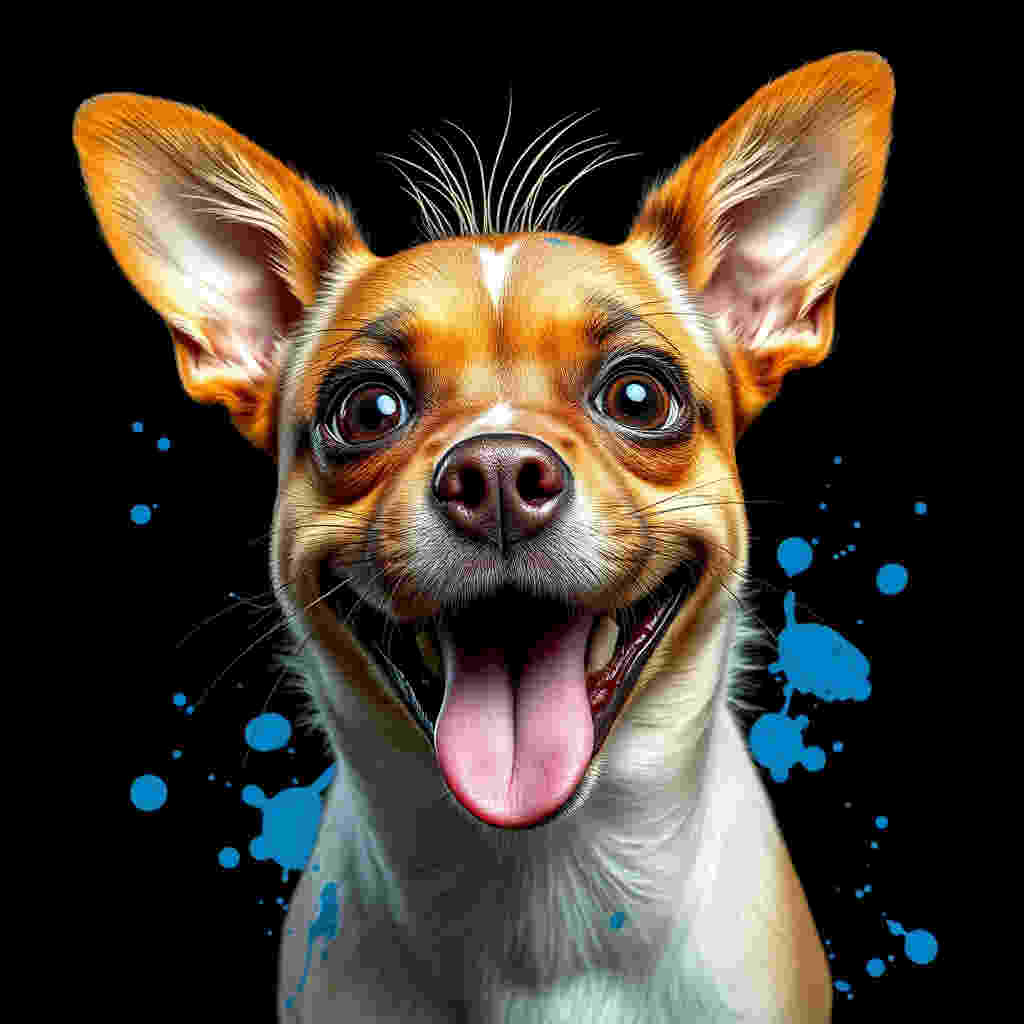 Dog with shocked O-shaped mouth during bath