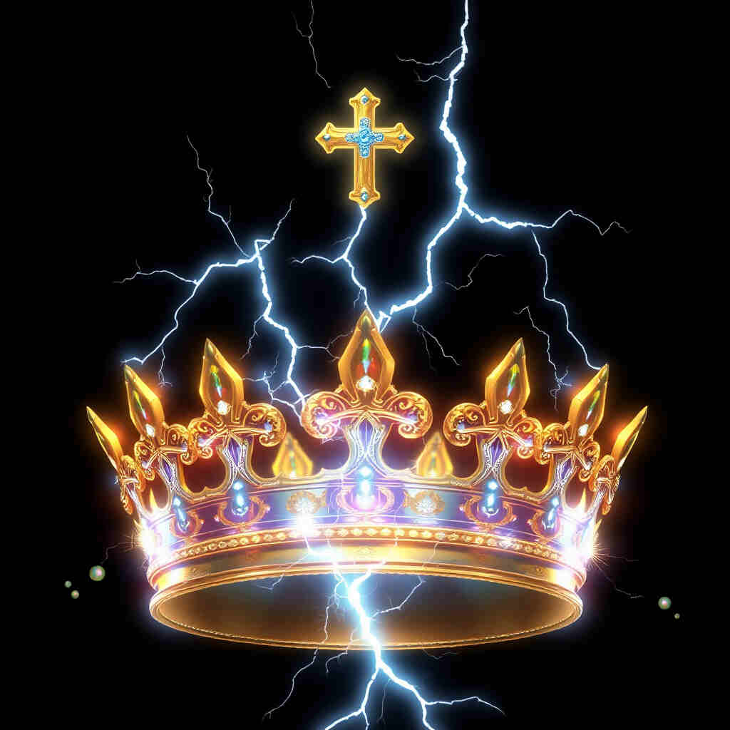 Large crown with lightning arcs and energy orbs