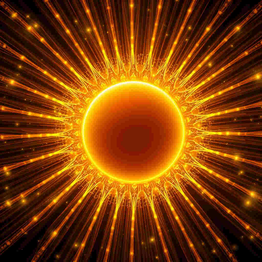 Large golden crown with sun rays and light beams