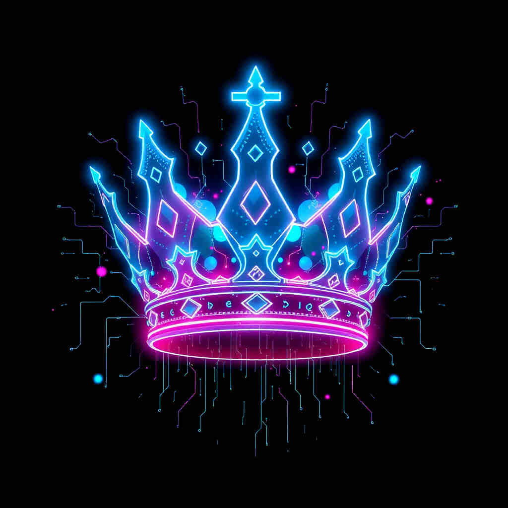 Large holographic crown with energy circuits and data streams