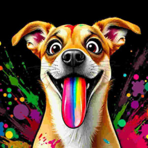 Dog vomiting rainbow colors dramatically