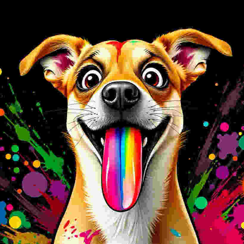 Dog vomiting rainbow colors dramatically