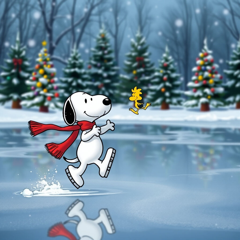Snoopy Ice Skating | Winter PFP