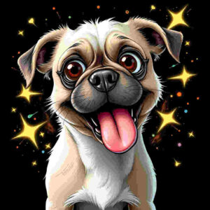 Dog with shocked expression after teleportation mishap