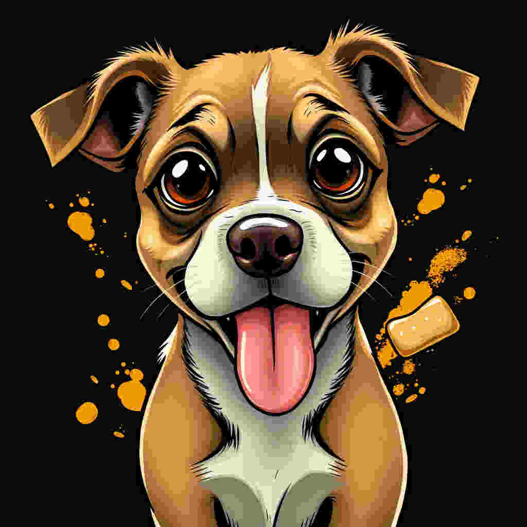 Dog with heart-shaped eyes hypnotized by treat