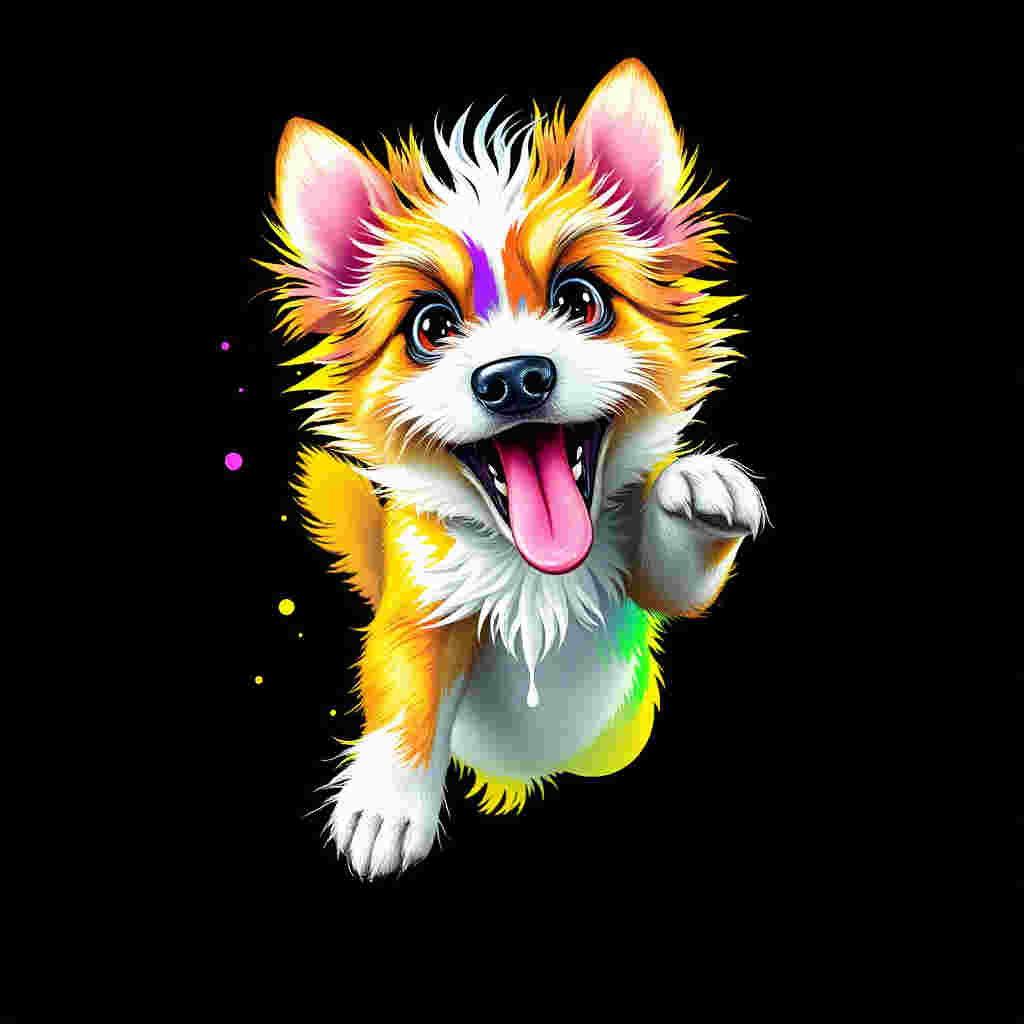 Dog with terrified expression of umbrella