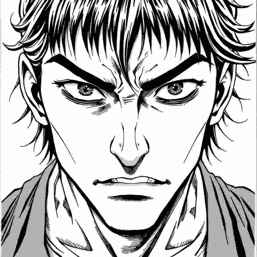 Yuta Determined Gaze | Manga Style Portrait