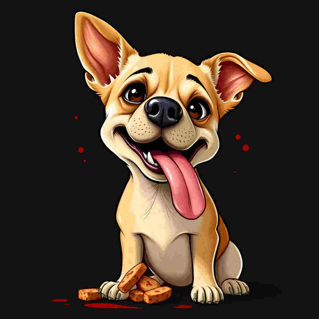 Dog with wild zoomies expression and flying tongue