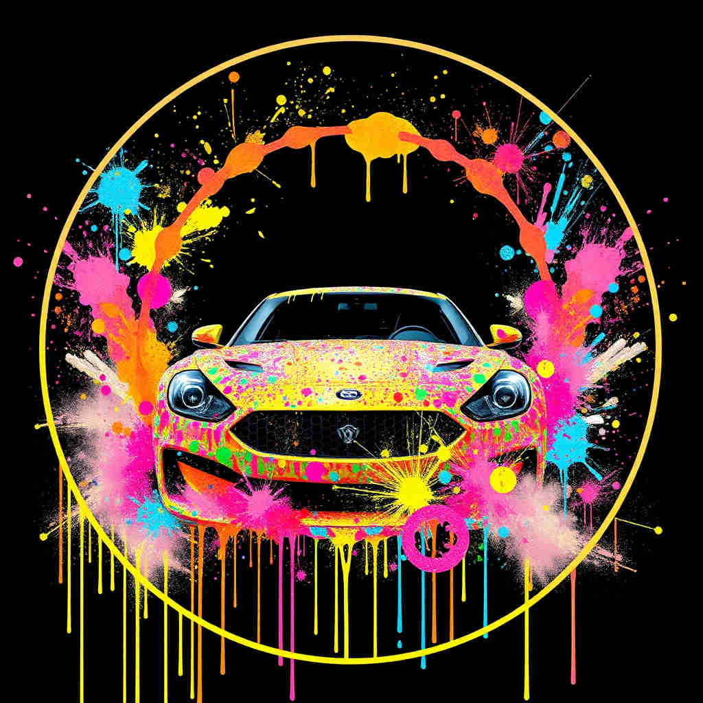 Aesthetic car pfp 4k giant circle paint explosion