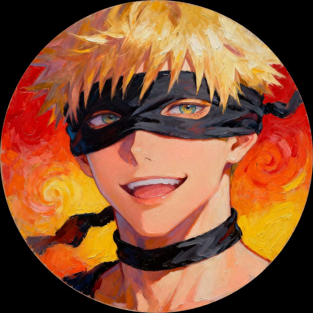 Accurate Gojo Satoru character with iconic smile in circular anime profile picture