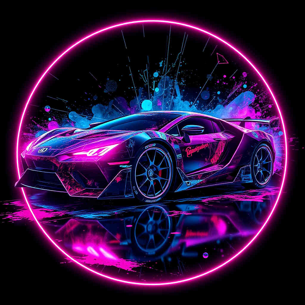 Futuristic car pfp 4k cyber circle