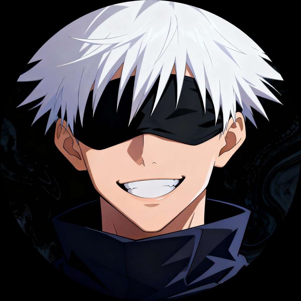 Gojo smiling warmly at viewers. Sympathetic anime profile picture.