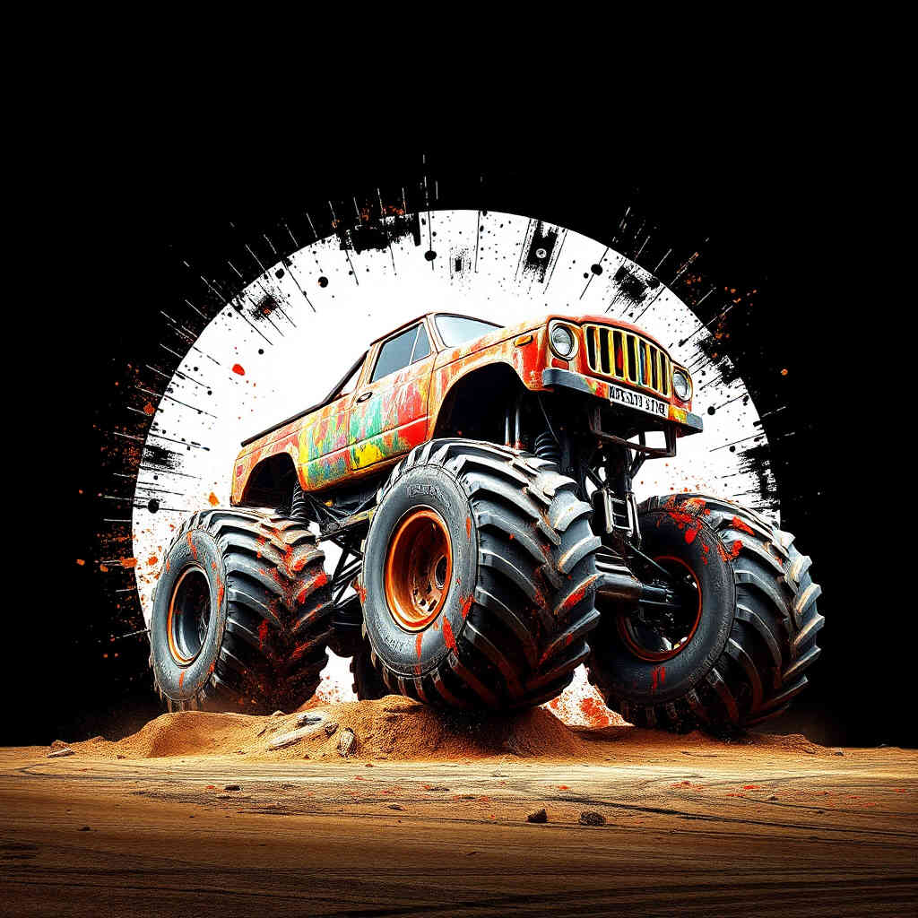 Monster truck pfp 4k giant vehicle circle