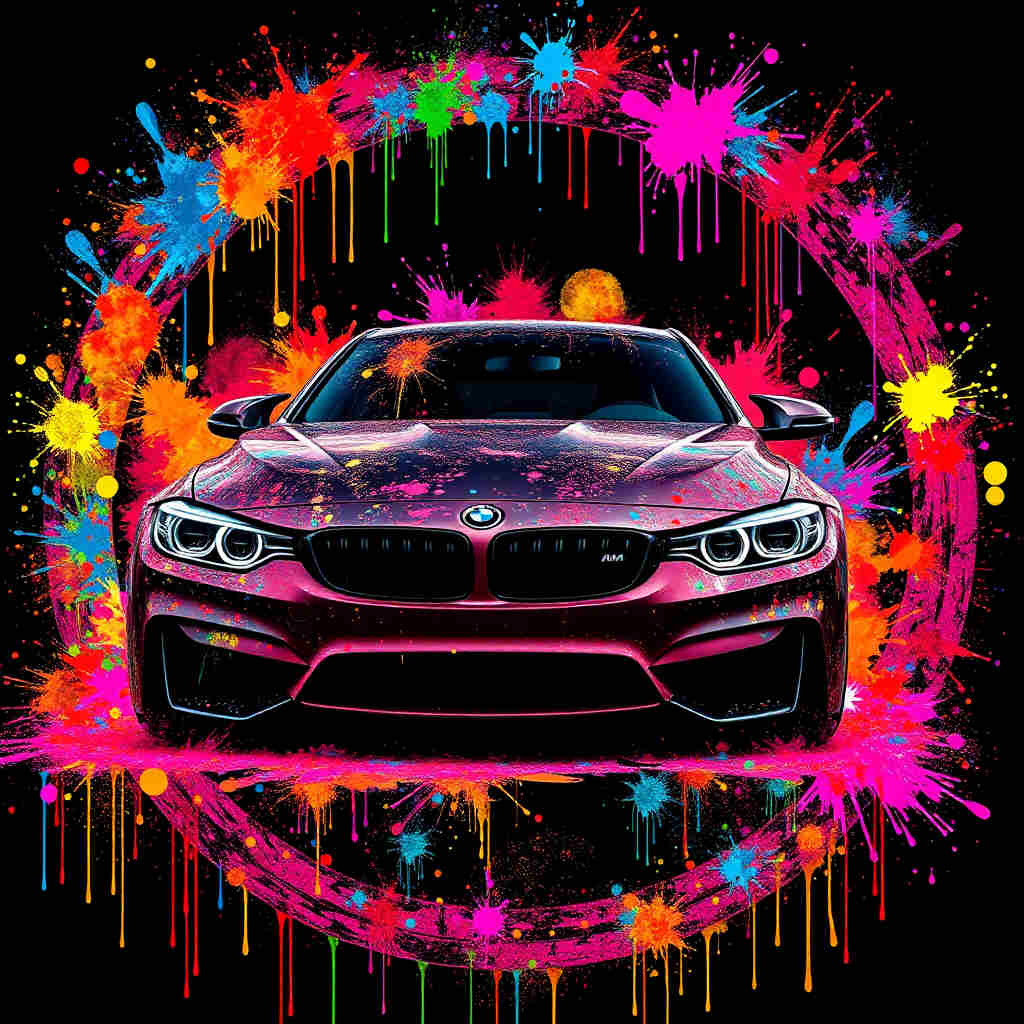 Extreme close-up bmw m4 giant circle paint explosion pfp 4k