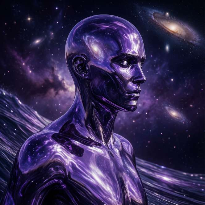 galaxy purple silver surfer cosmic reflection profile