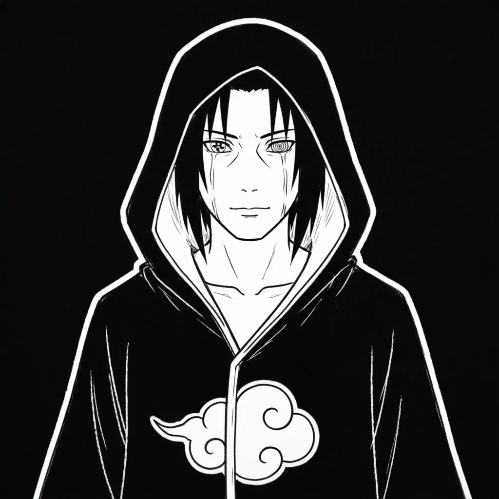Itachi Black PFP – Akatsuki Sharingan