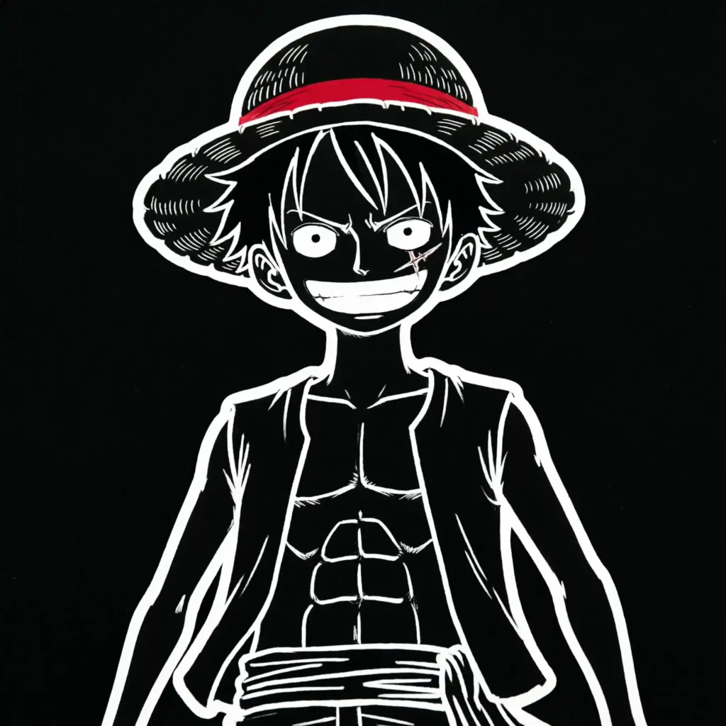 Luffy Black PFP – Straw Hat Pirate King