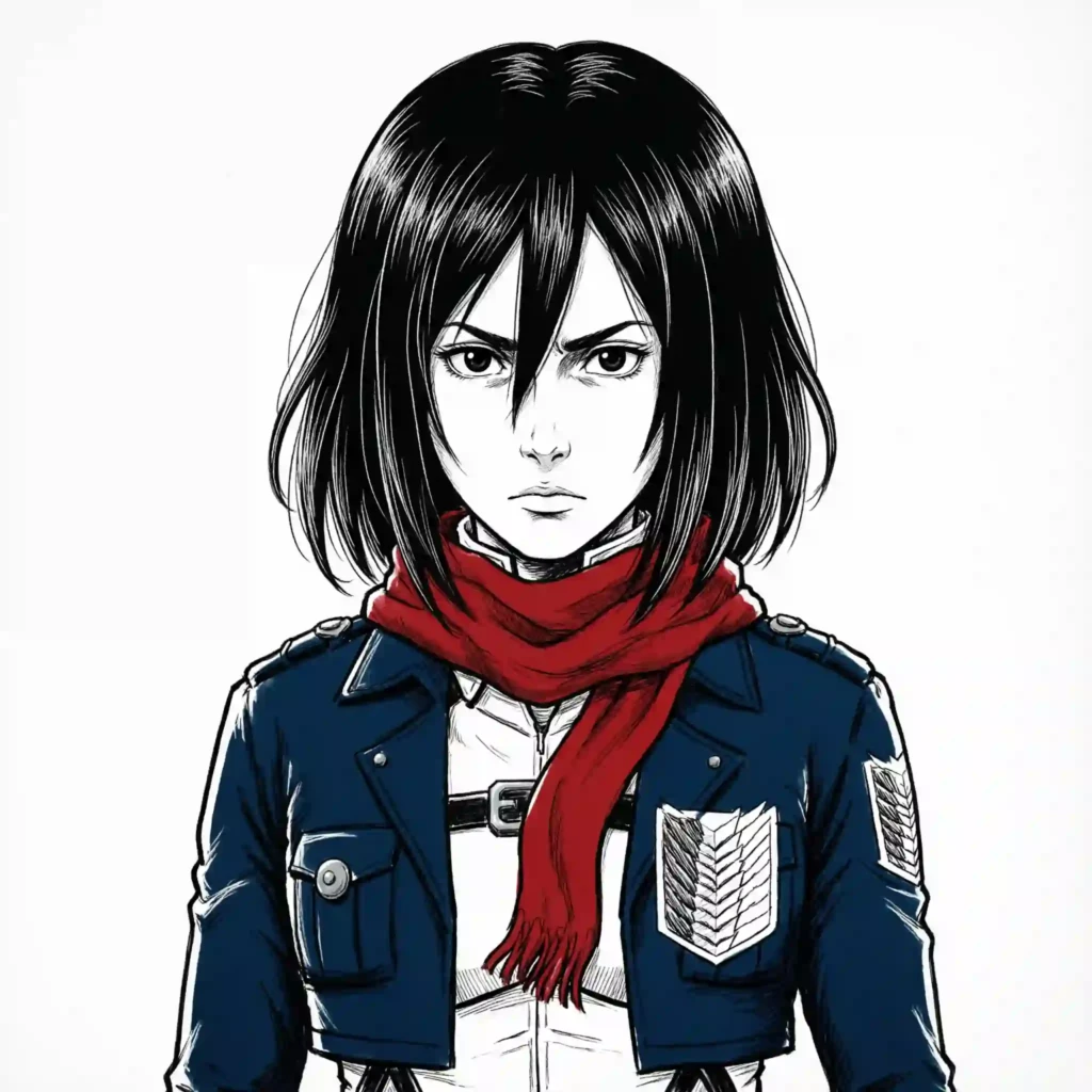 Mikasa Black PFP – Red Scarf Soldier