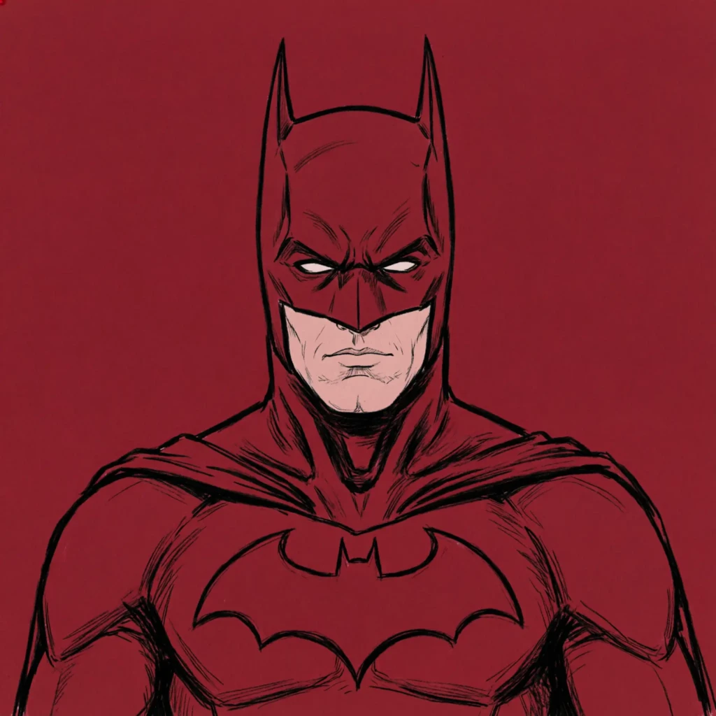 Red Batman PFP – Dark Knight Cowl Shadows