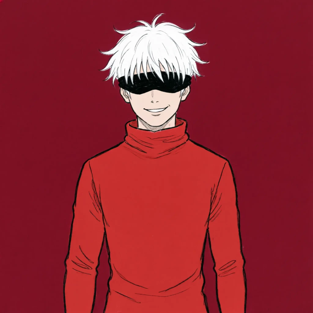 Red Gojo PFP – Blindfold Sorcerer Minimalist