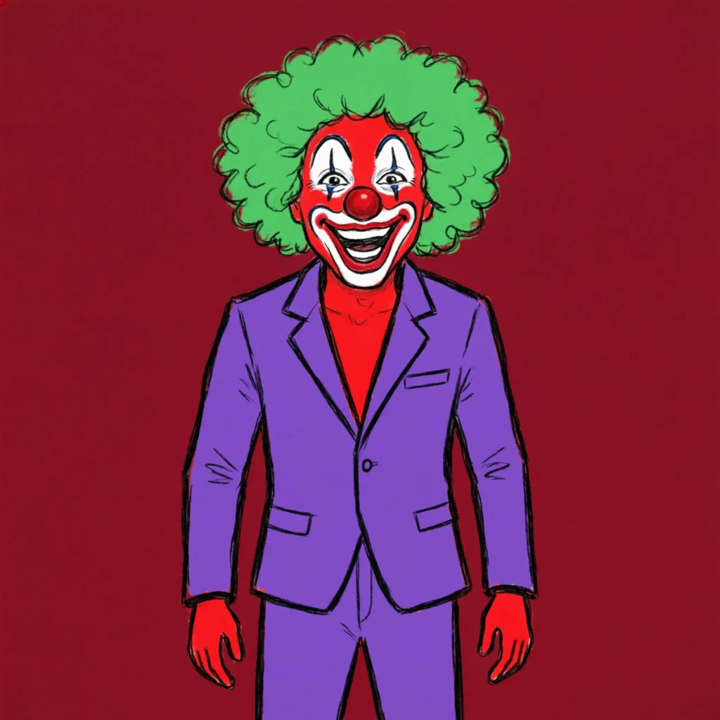 Red Joker PFP – Green Hair Purple Suit Smile