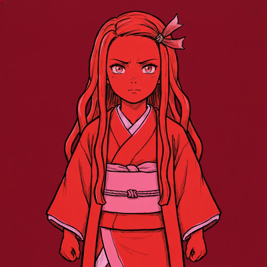 Red Nezuko PFP – Bamboo Mouth Demon Strength