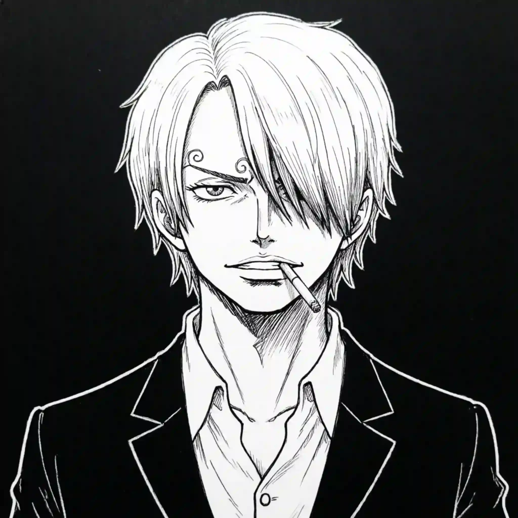 Sanji Black PFP – Curly Brow