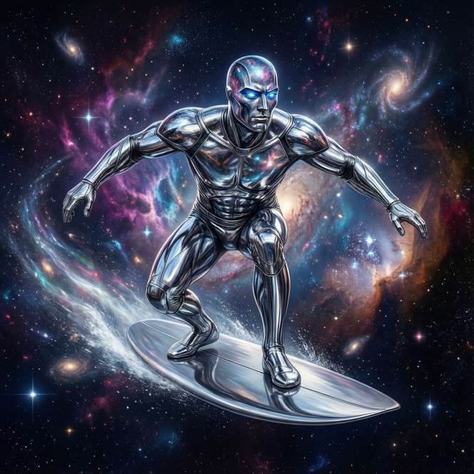 silver surfer pfp chrome metallic surfer cosmic profile