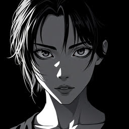 Melancholic Anime PFP Black White Portrait