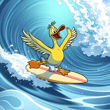 Surfer Duck Wave Fail PFP