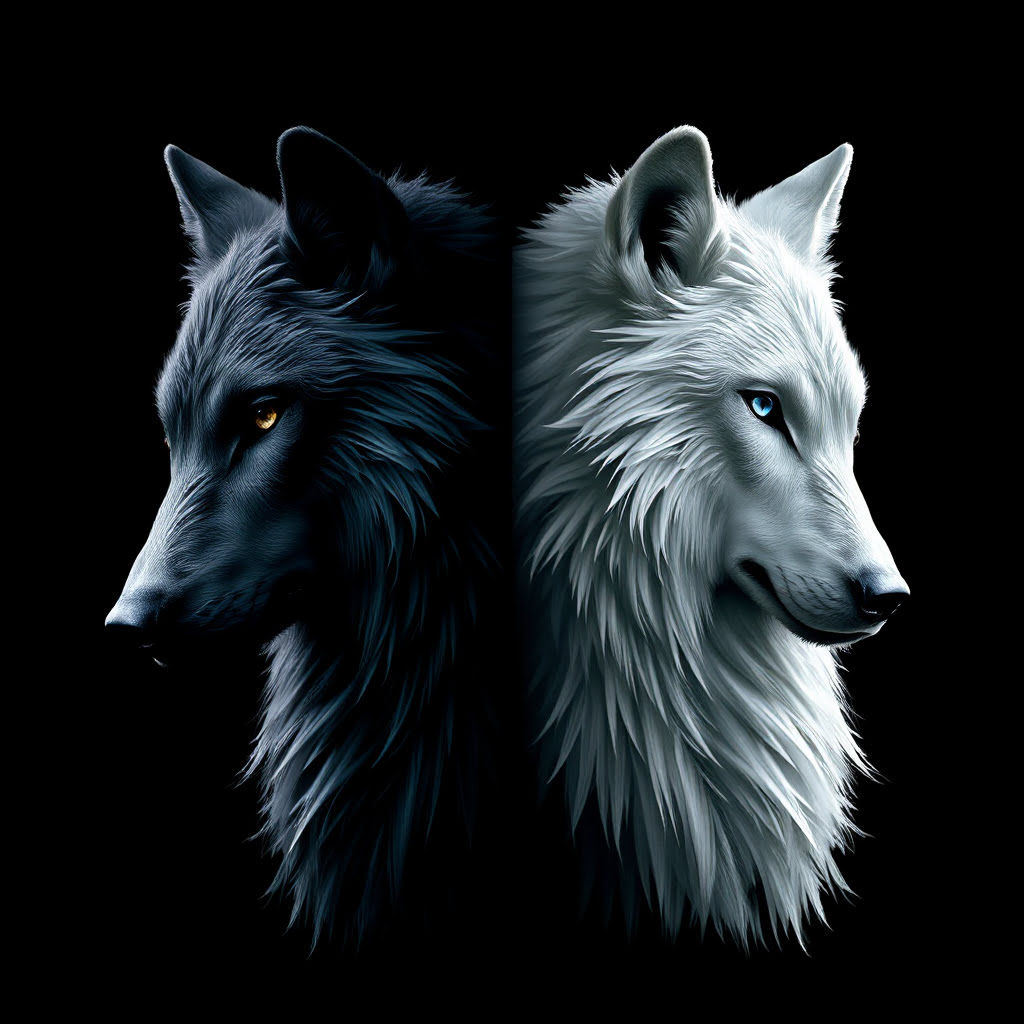 Wolf PFP Black White Split