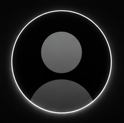 Unknown user pfp default grey avatar silhouette with a glowing white neon ring.