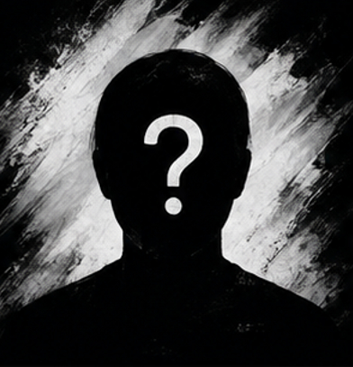 Unknown pfp white grey aesthetic background with a black anonymous user silhouette.