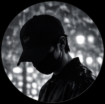 Anime boy pfp dark emo aesthetic with a black cap and face mask in the rain.
