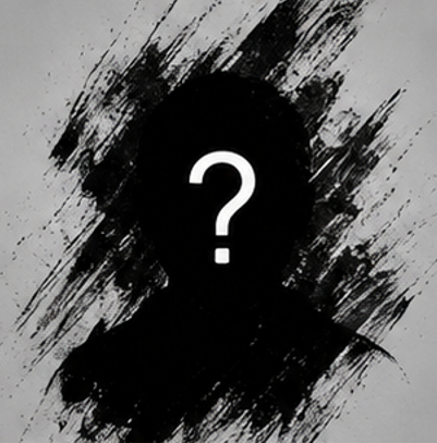 Unknown pfp black white aesthetic grunge background with an anonymous user pic.